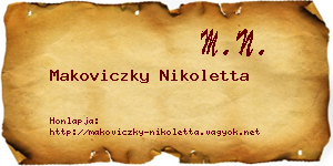 Makoviczky Nikoletta névjegykártya